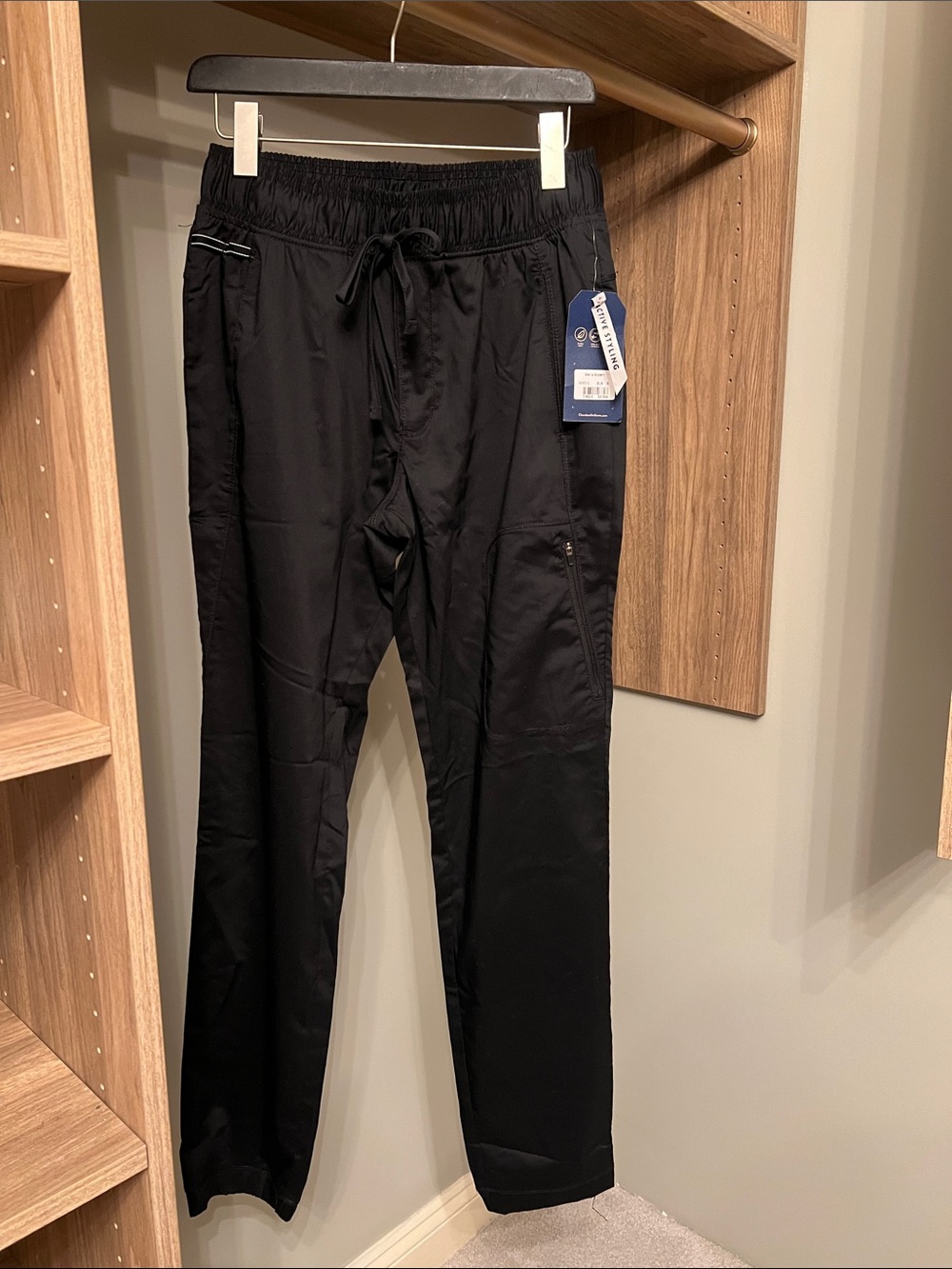 Cherokee Black Men's Jogger Pants with Drawstring